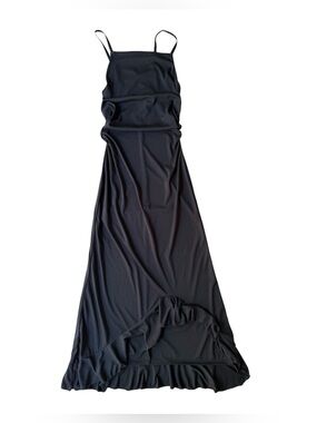 Hourglass Black Spaghetti Strap Ruffle Dress Sm
